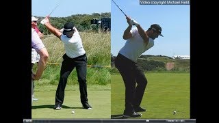 Jon Rahm golf swing  Long Iron faceon amp downtheline July 2017 [upl. by Bigford]