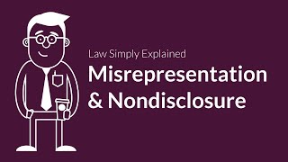 Misrepresentation and Nondisclosure  Contracts  Defenses amp Excuses [upl. by Oag833]