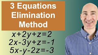 Solving Systems of 3 Equations Elimination [upl. by Yokum]