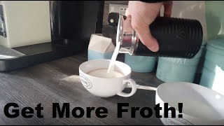 How to Get More Froth from Your Nespresso Coffee Aeroccino  Nespresso tips and help [upl. by Ati814]