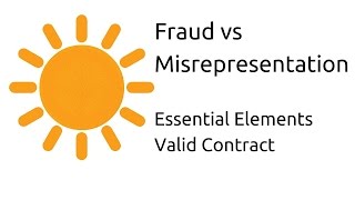 Fraud vs Misrepresentation  Other Essential Elements of a Valid Contract  CA CPT  CS amp CMA [upl. by Eipper]